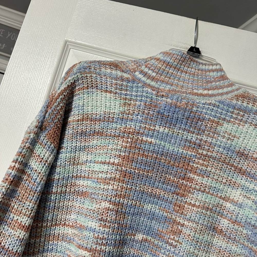 NWT Hippie Rose Multicolor Mock Neck Crocheted Sweater - Picture 12 of 16